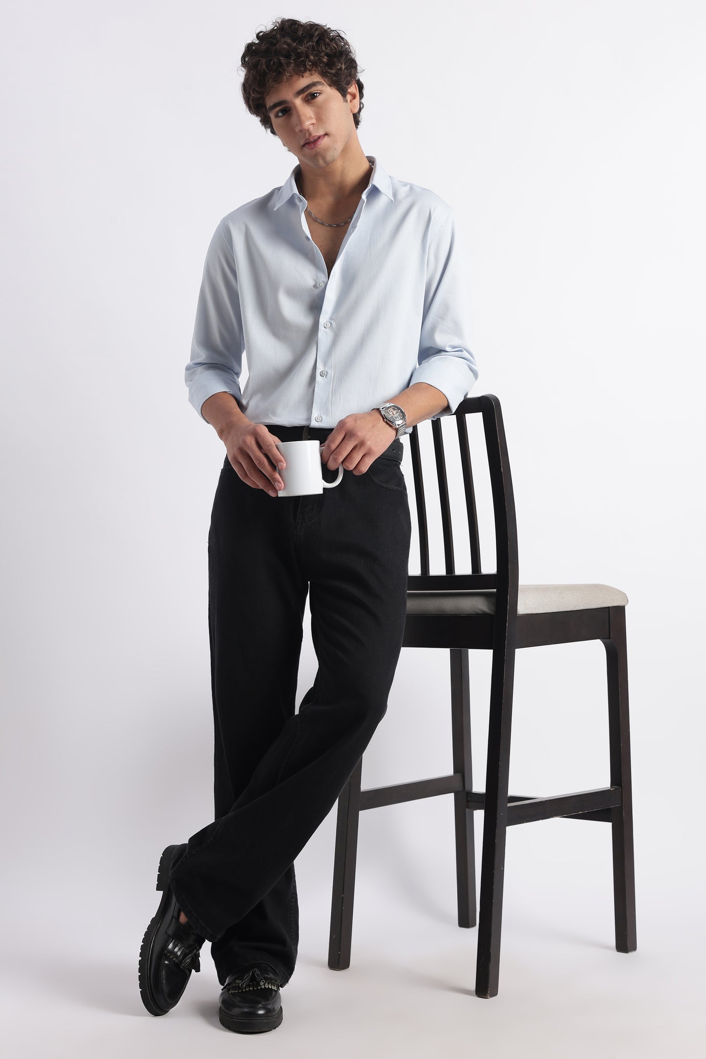 Classic Dobby Solid Shirt Blue