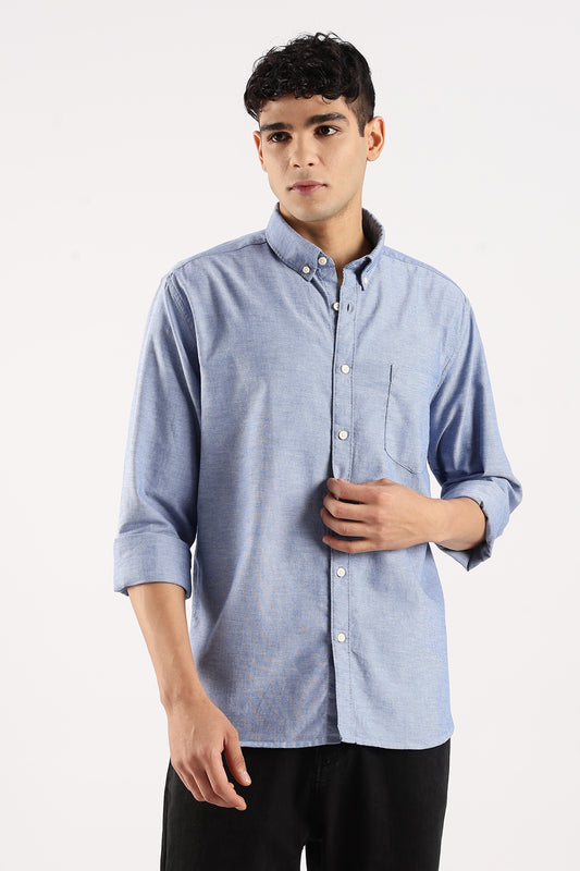 Cotton Oxford Slim Fit Shirt Royal blue