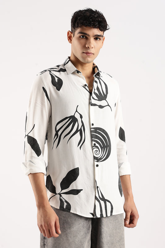 Viscose Slim Fit Shirt Black/White