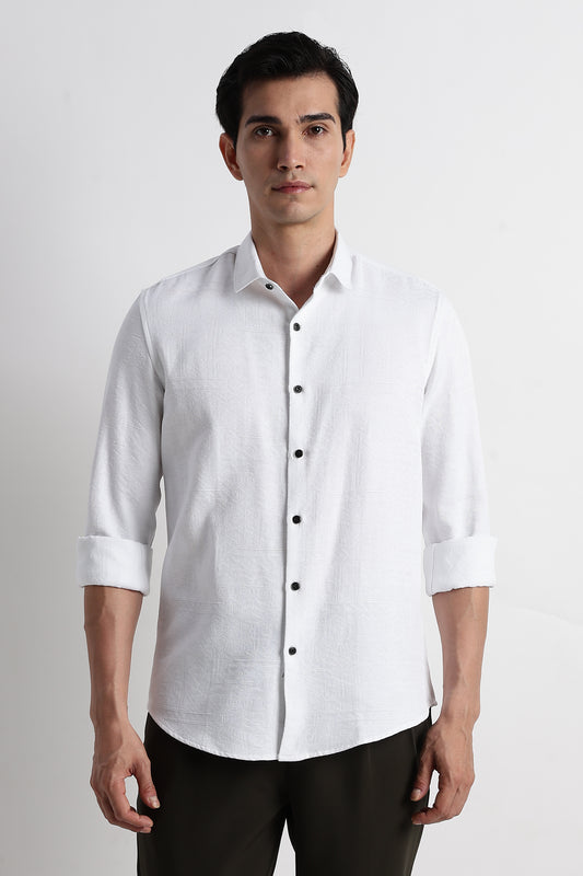 Textured Jacquard Shirt White