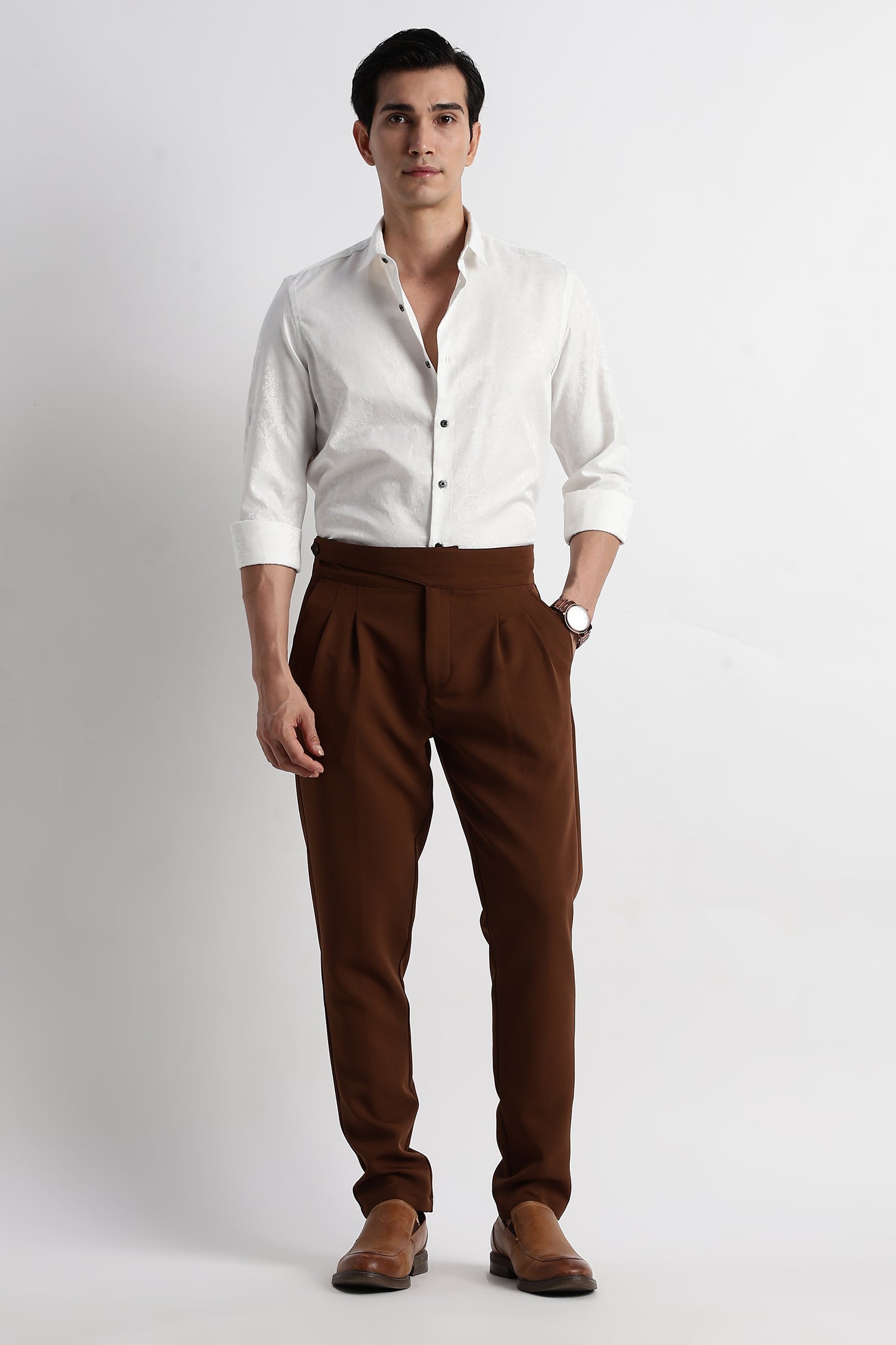 Textured Jacquard Shirt White
