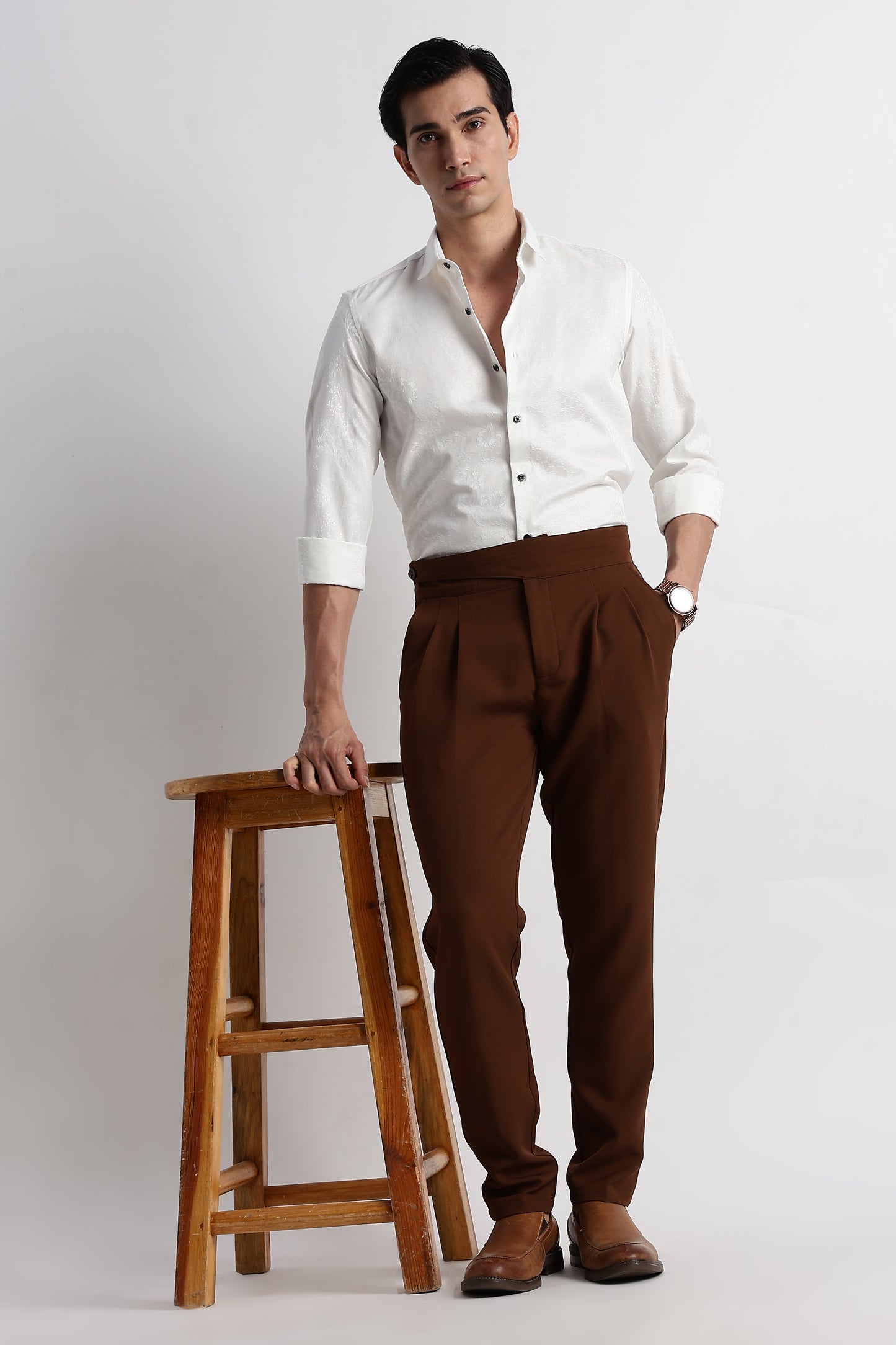 Textured Jacquard Shirt White