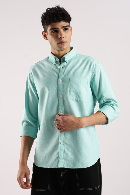 Soft Casual Shirt Teal Green