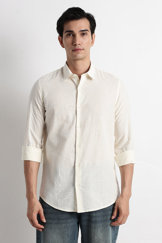 Minimal Embroidered Shirt Off White