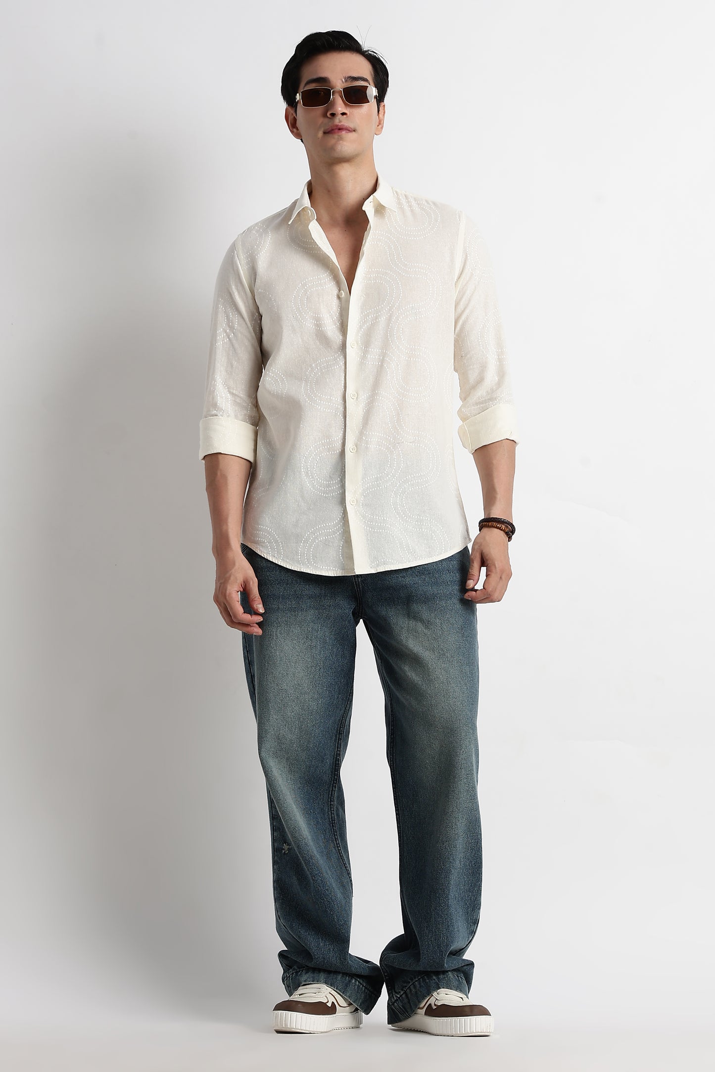 Minimal Embroidered Shirt Off White