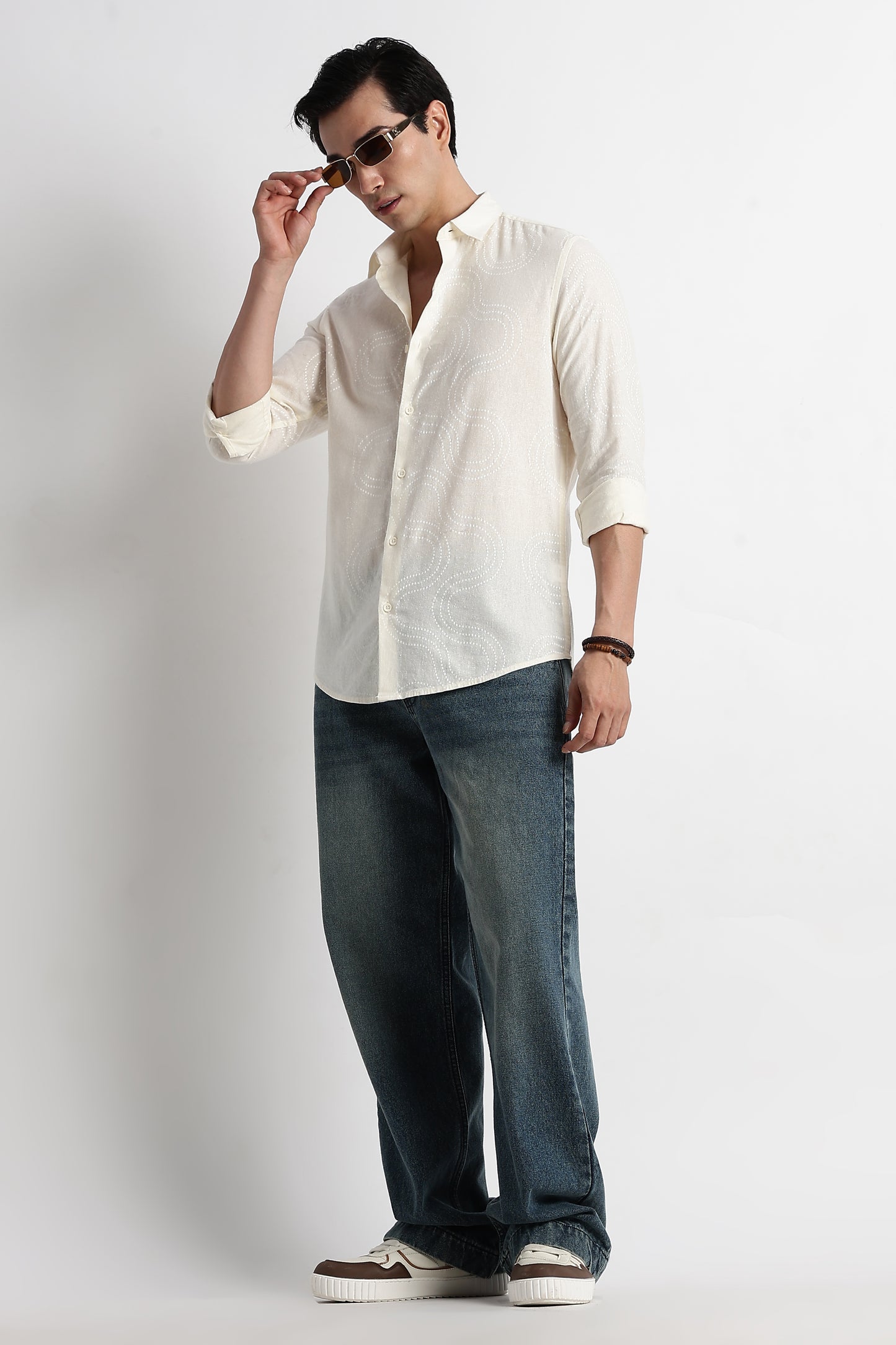 Minimal Embroidered Shirt Off White