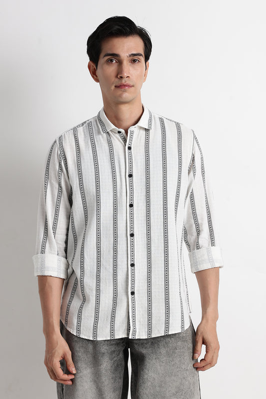 Stripes Slim Fit Shirt White