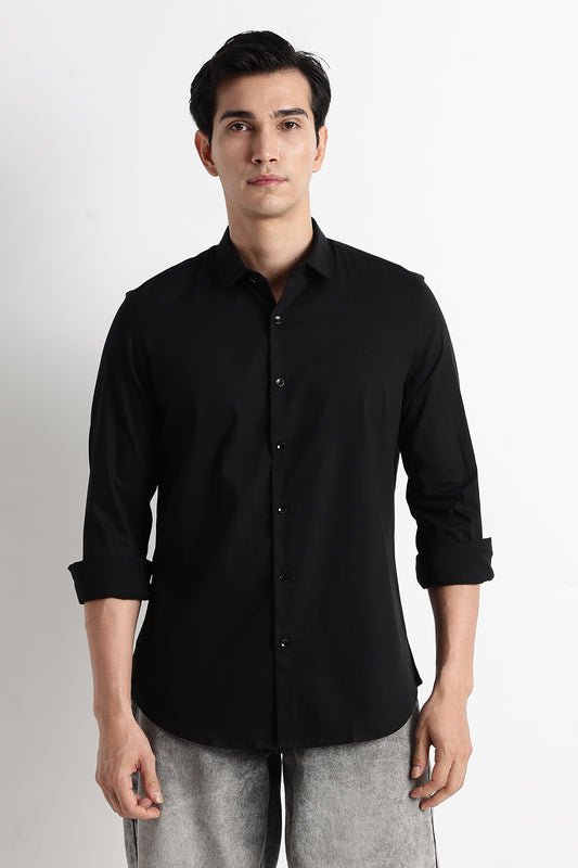The Modern Essential Poly-Lycra Shirt Black