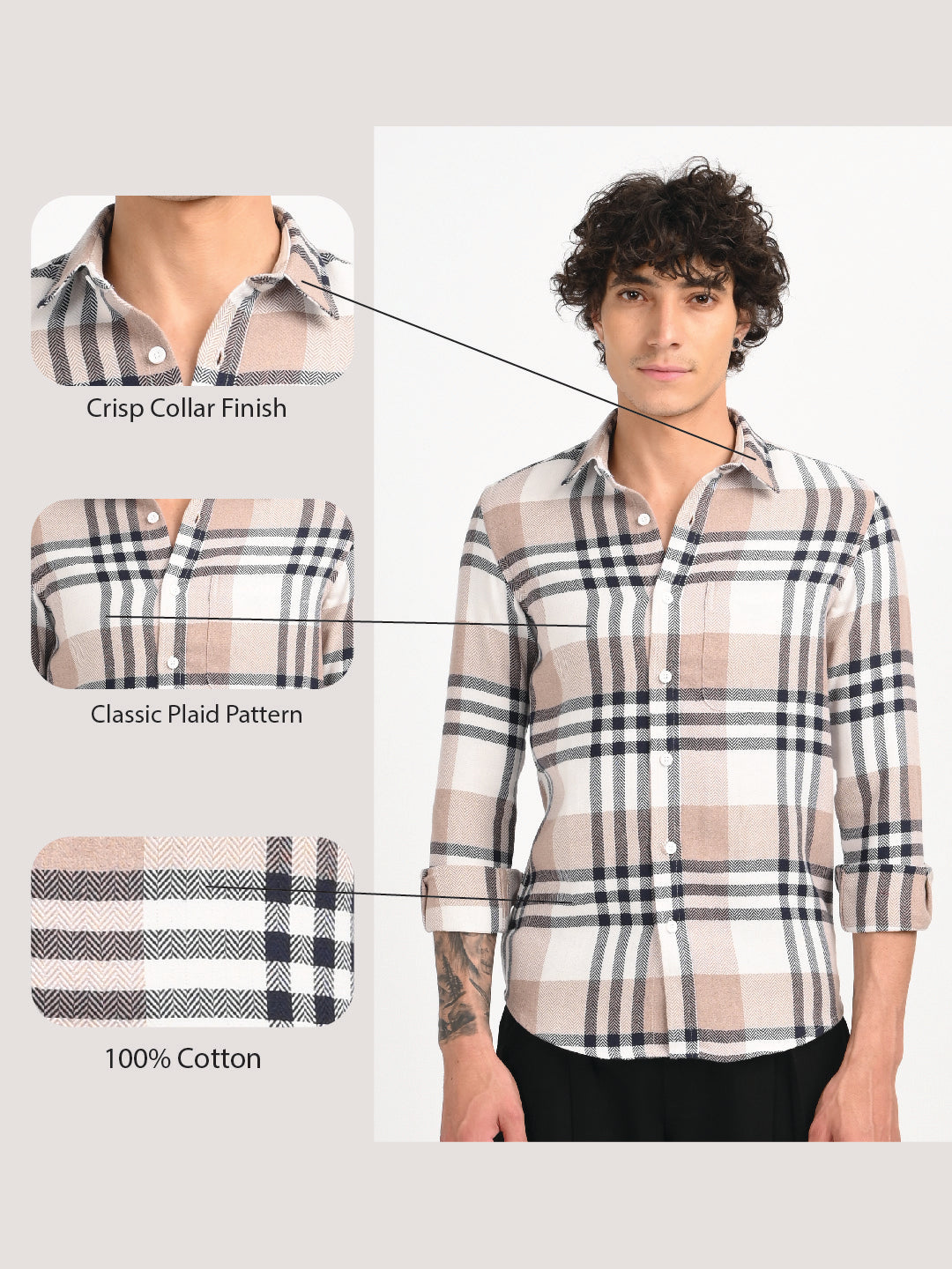 Classic Bold Check Shirt Navy