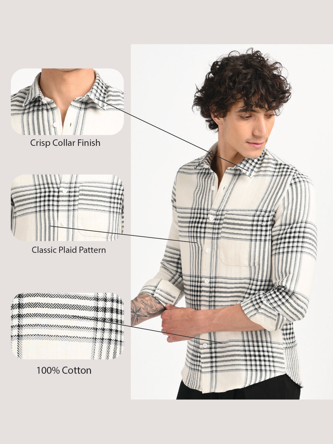 Classic Bold Check Shirt White