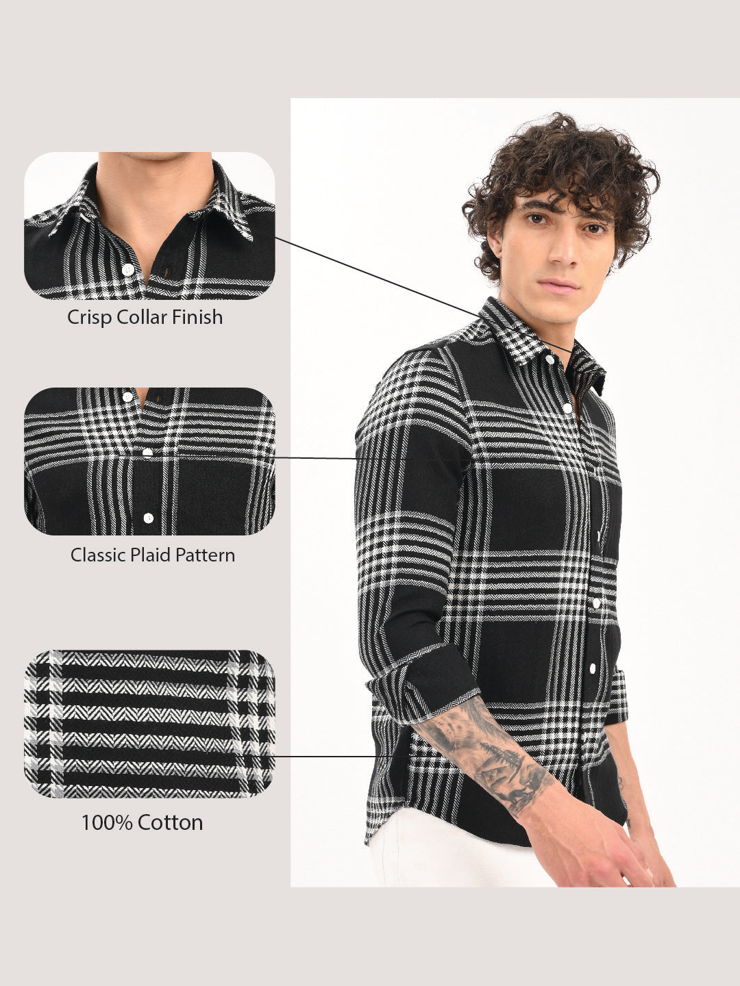 Classic Bold Check Shirt Black