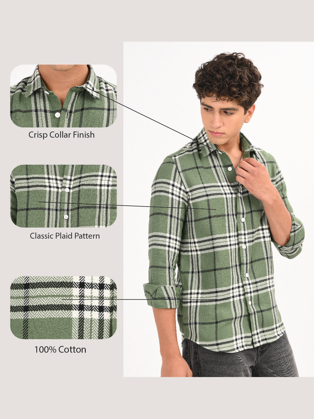 Classic Bold Check Shirt Green