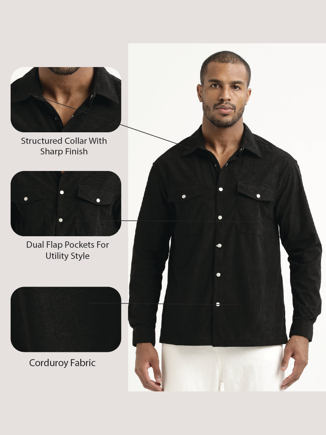 Corduroy Overshirt Black