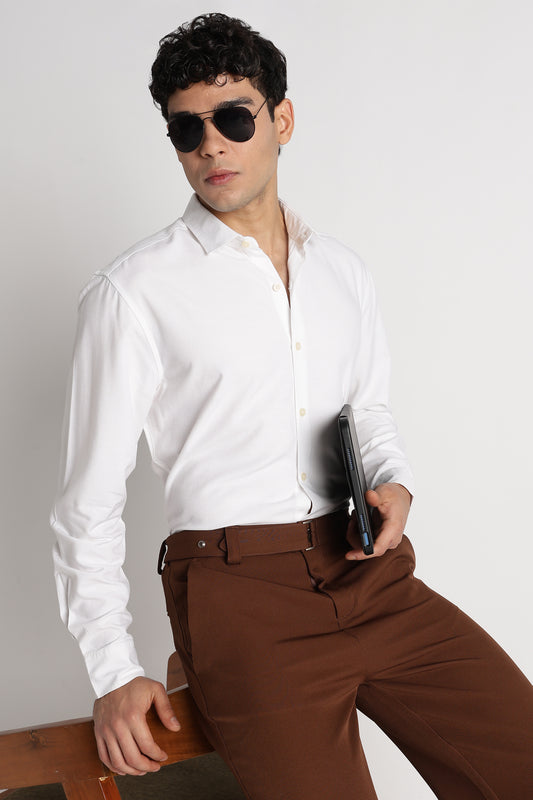 Premium Solid Casual Shirt White