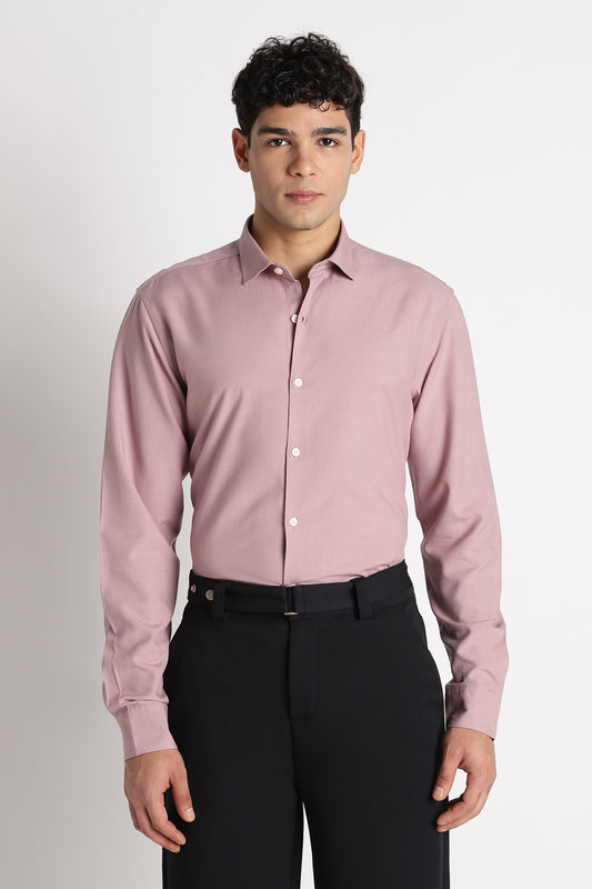 Premium Solid Casual Shirt Pink