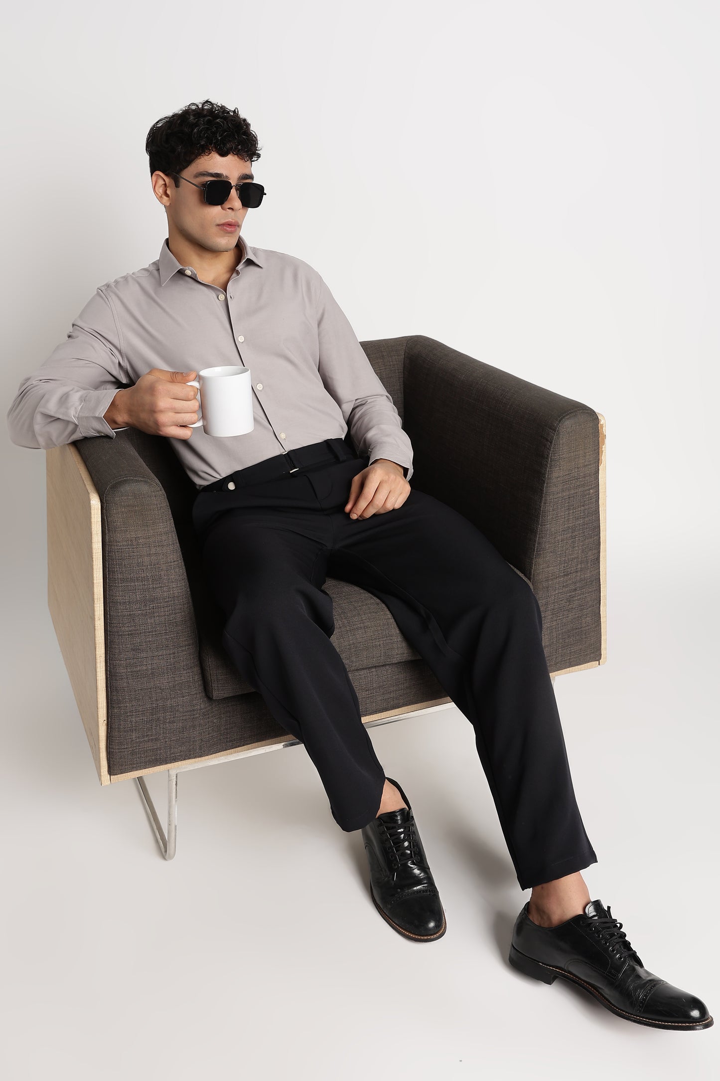 Premium Solid Casual Shirt Grey