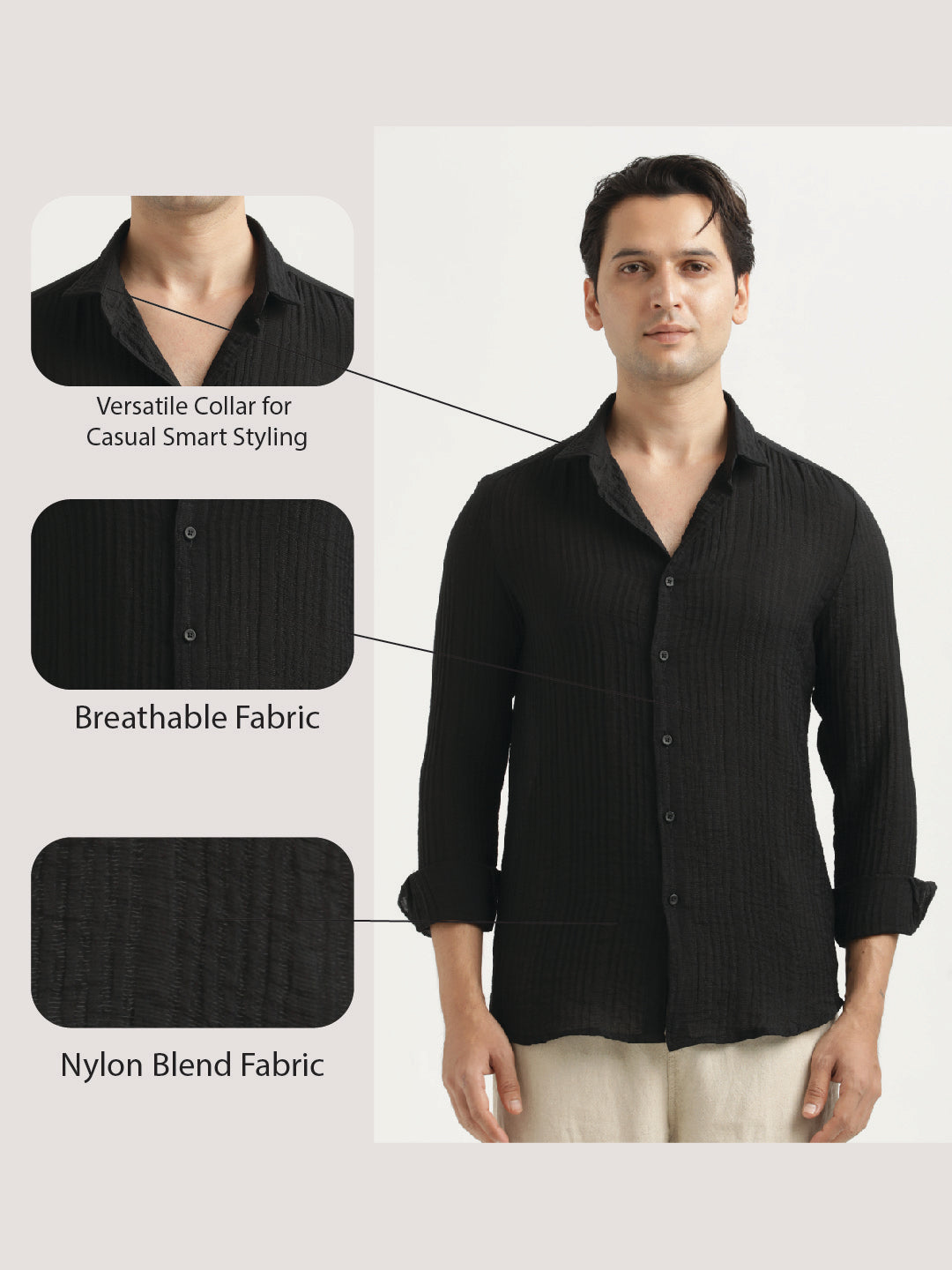 Feather Lite Nylon Shirt Black
