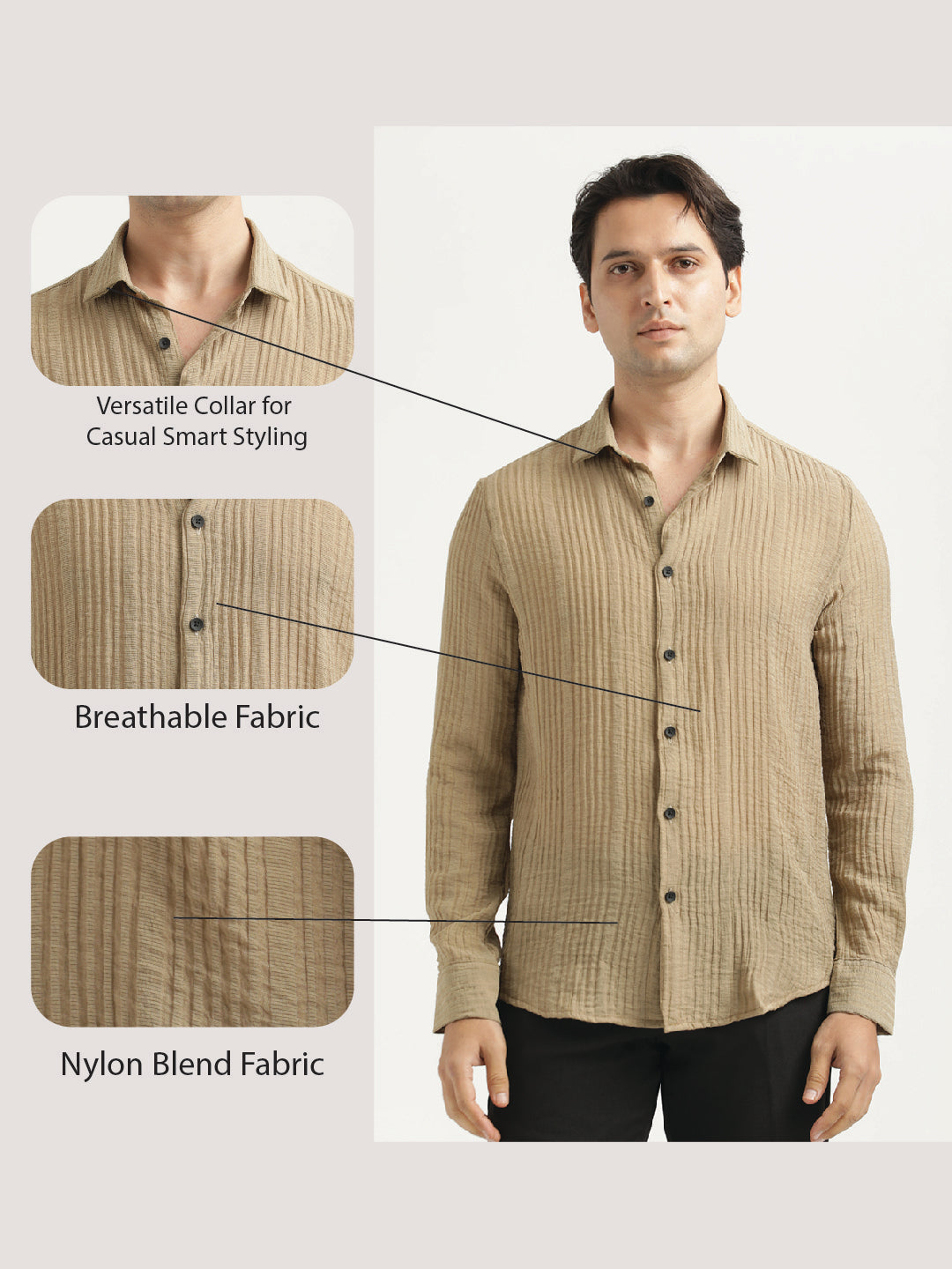 Feather Lite Nylon Shirt Khaki