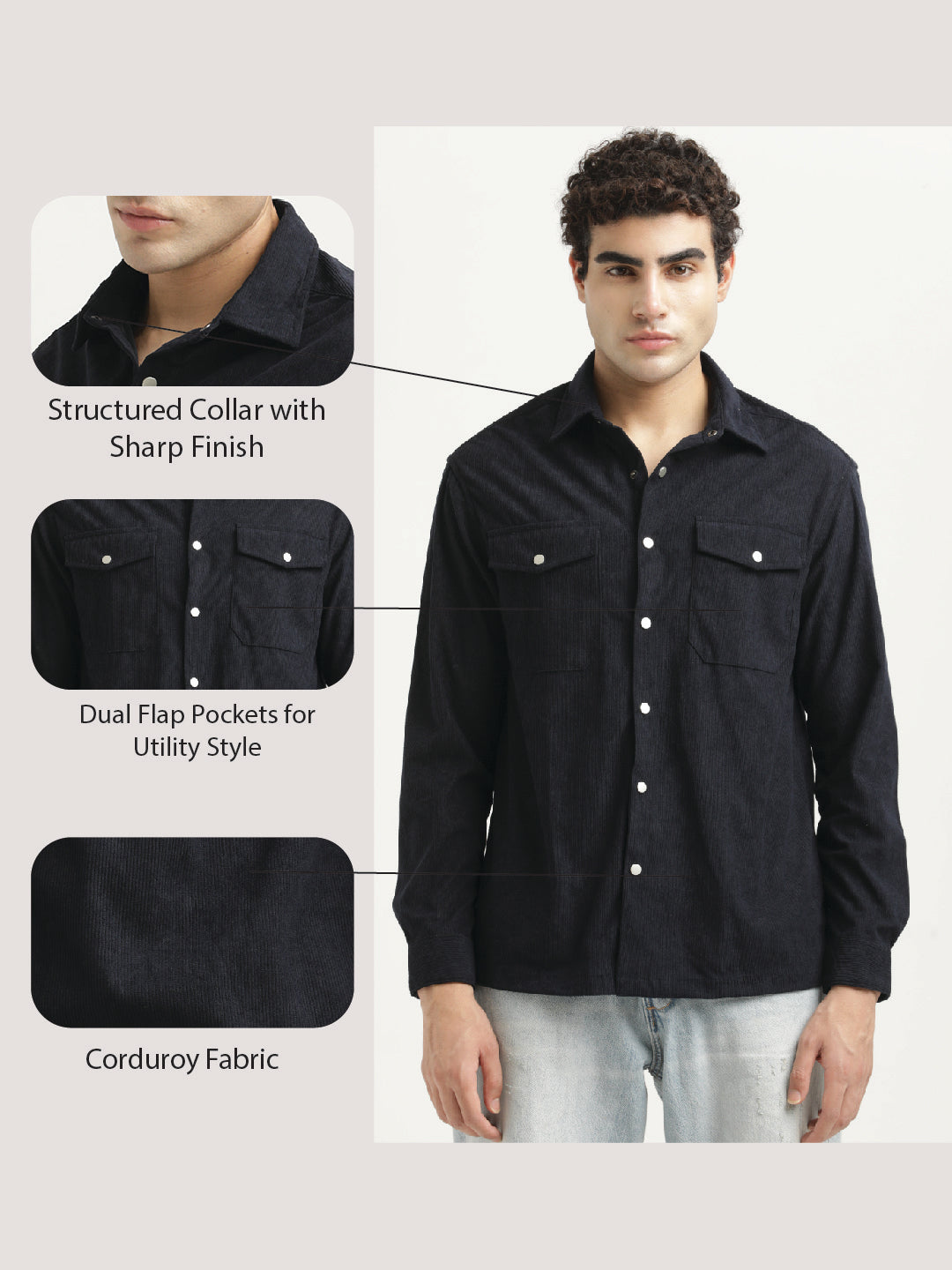 Corduroy Overshirt Navy