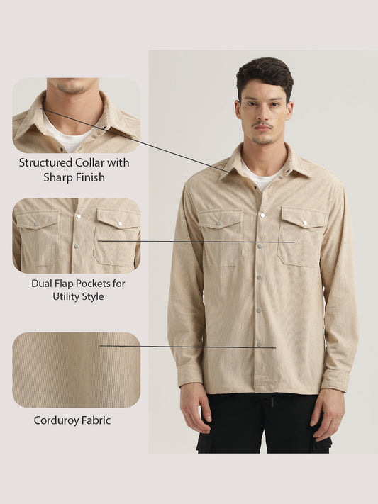 Corduroy Overshirt Cream