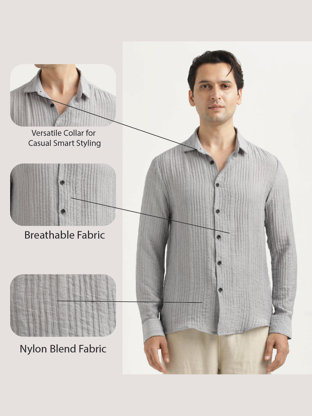 Feather Lite Nylon Shirt Grey