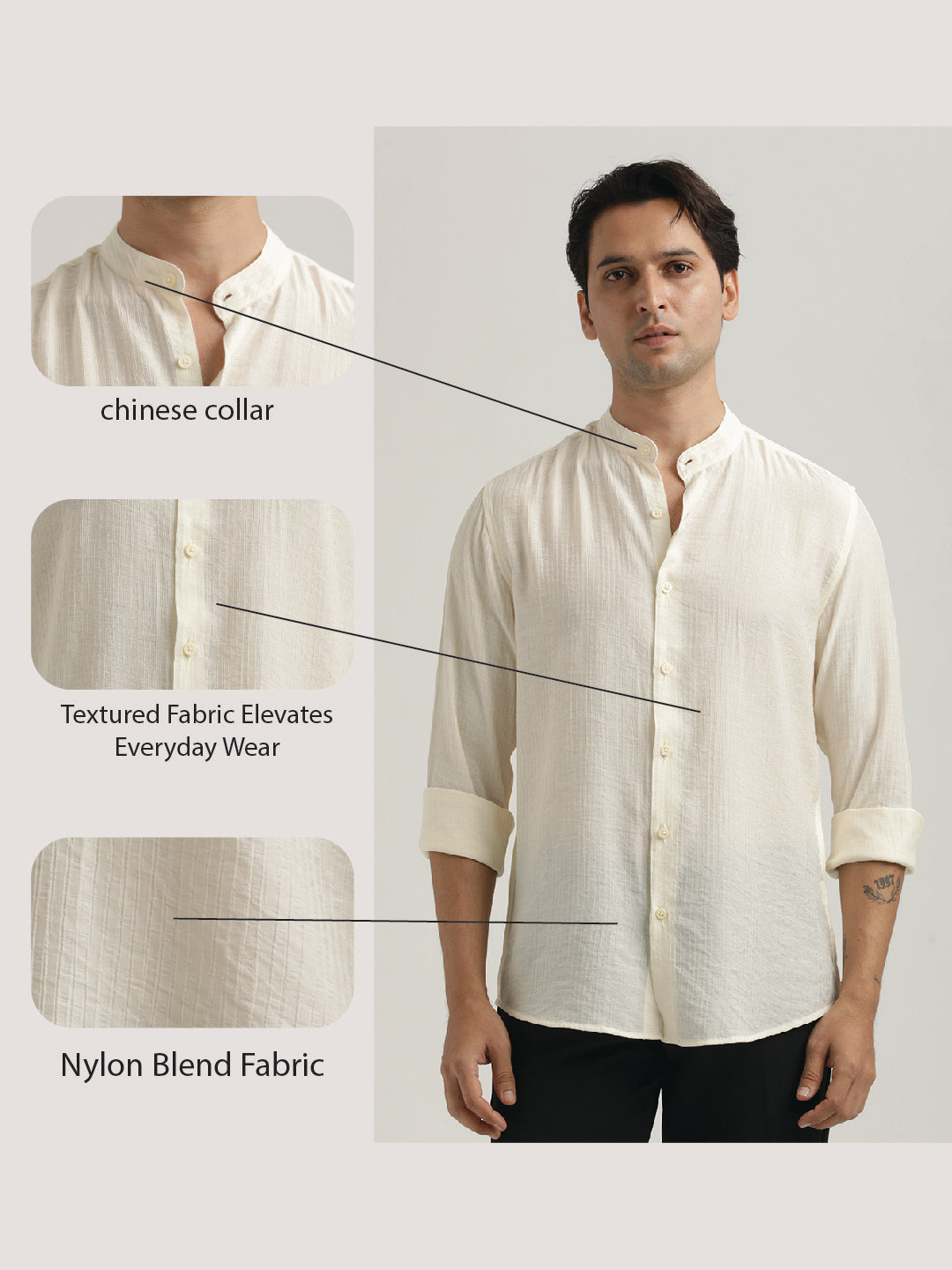 Textured Nylon Shirt White