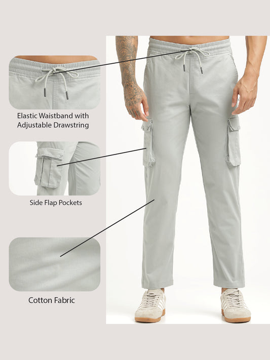 Cotton Cargo Trousers Lt Blue