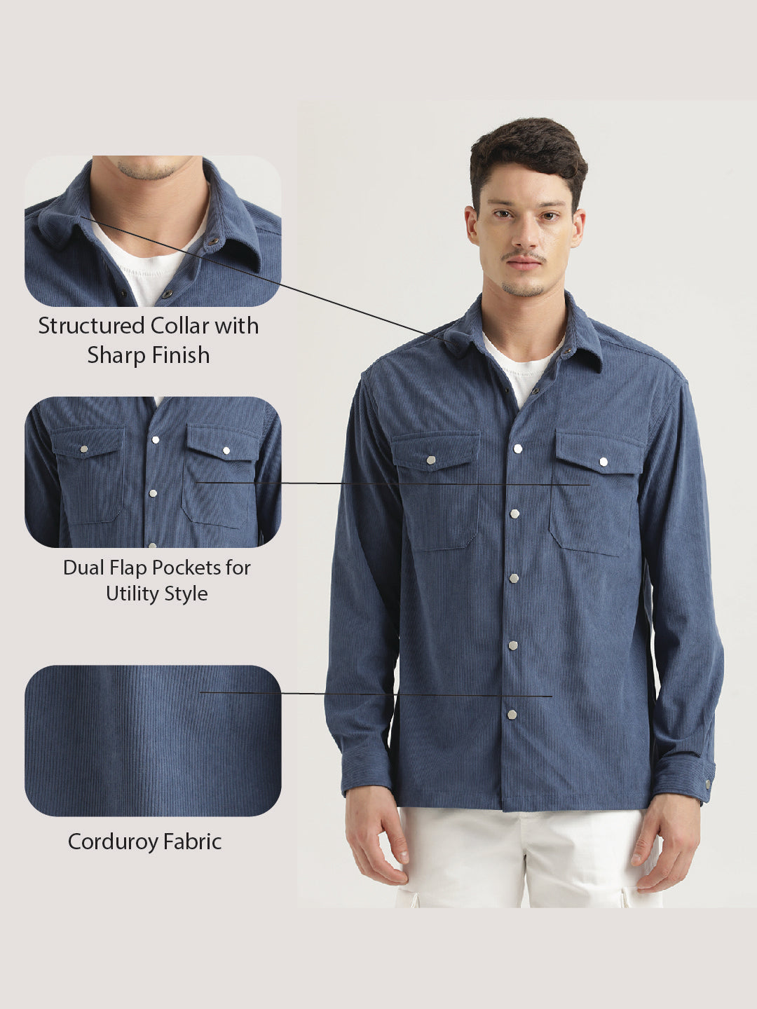 Corduroy Overshirt Blue