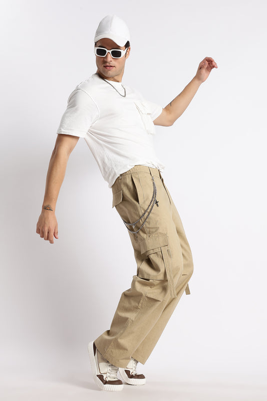 Urban Multi-Pocket Utility Bottoms Steel Khaki