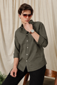 Men's Dark Green Relaxed Fit Cotton Shirt
