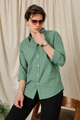 Men's Pista Green Relaxed Fit Cotton Shirt