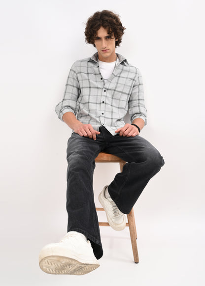 Check Shirt in Lt Grey