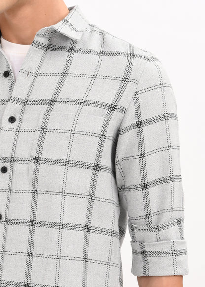 Check Shirt in Lt Grey