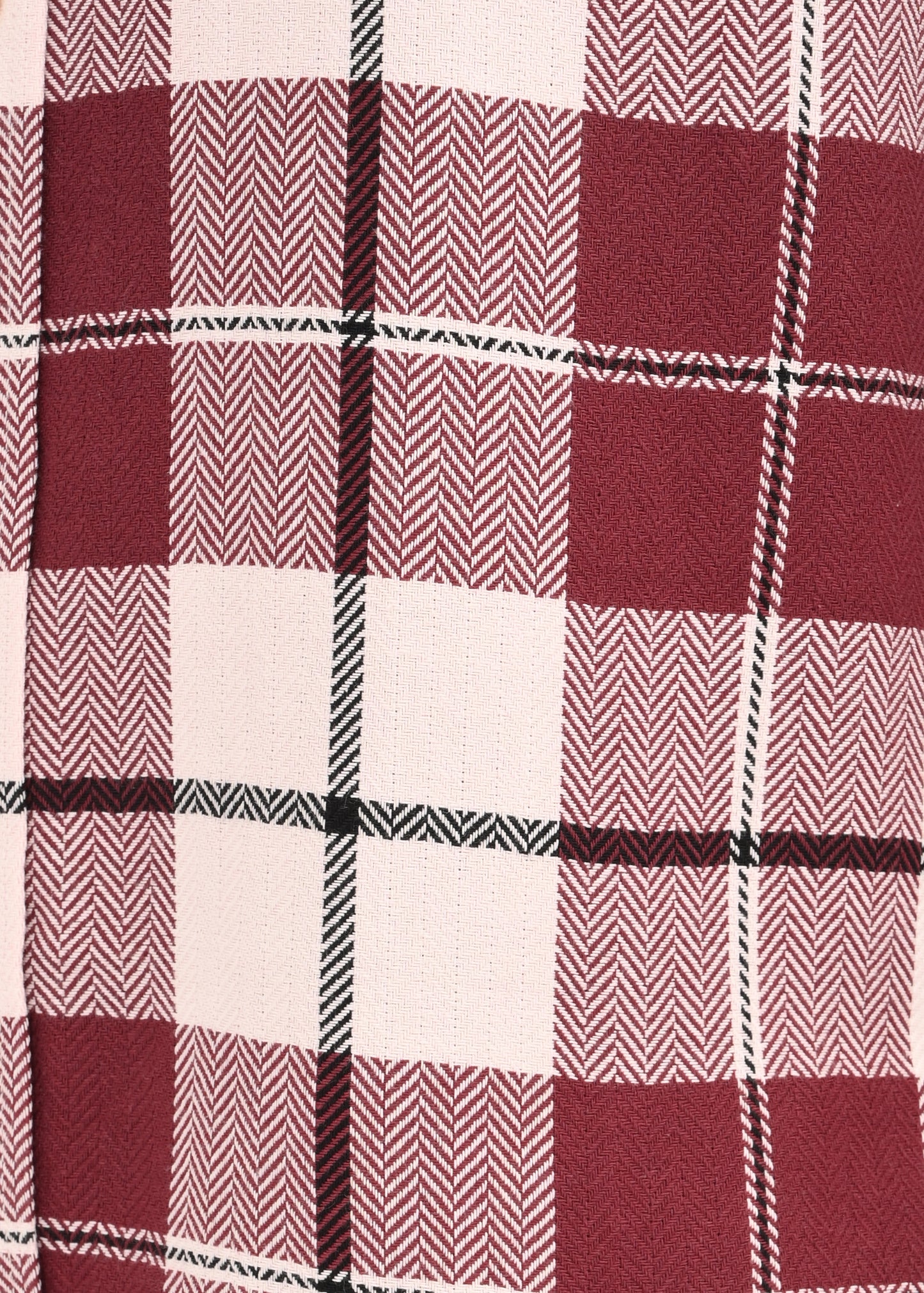 Herringbone Check Shirt Marron