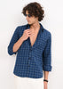 Indigo-Dyed 100% Cotton Check Shirt Dk Navy
