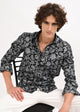 Floral Printed Self-Jacquard Shirt White