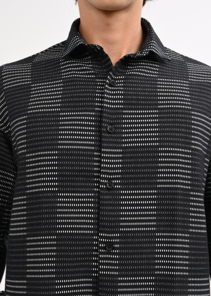Self-Jacquard Shirt Black