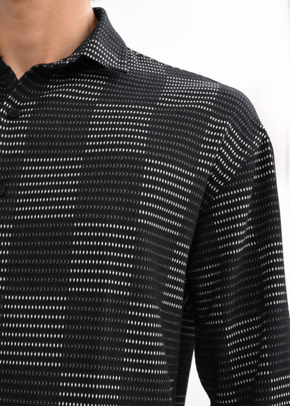 Self-Jacquard Shirt Black