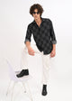 Self-Jacquard Cotton Blend Shirt