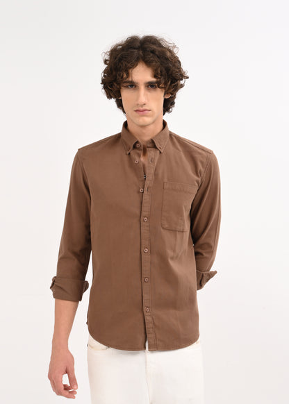 Everyday Essential Solid Shirt Brown