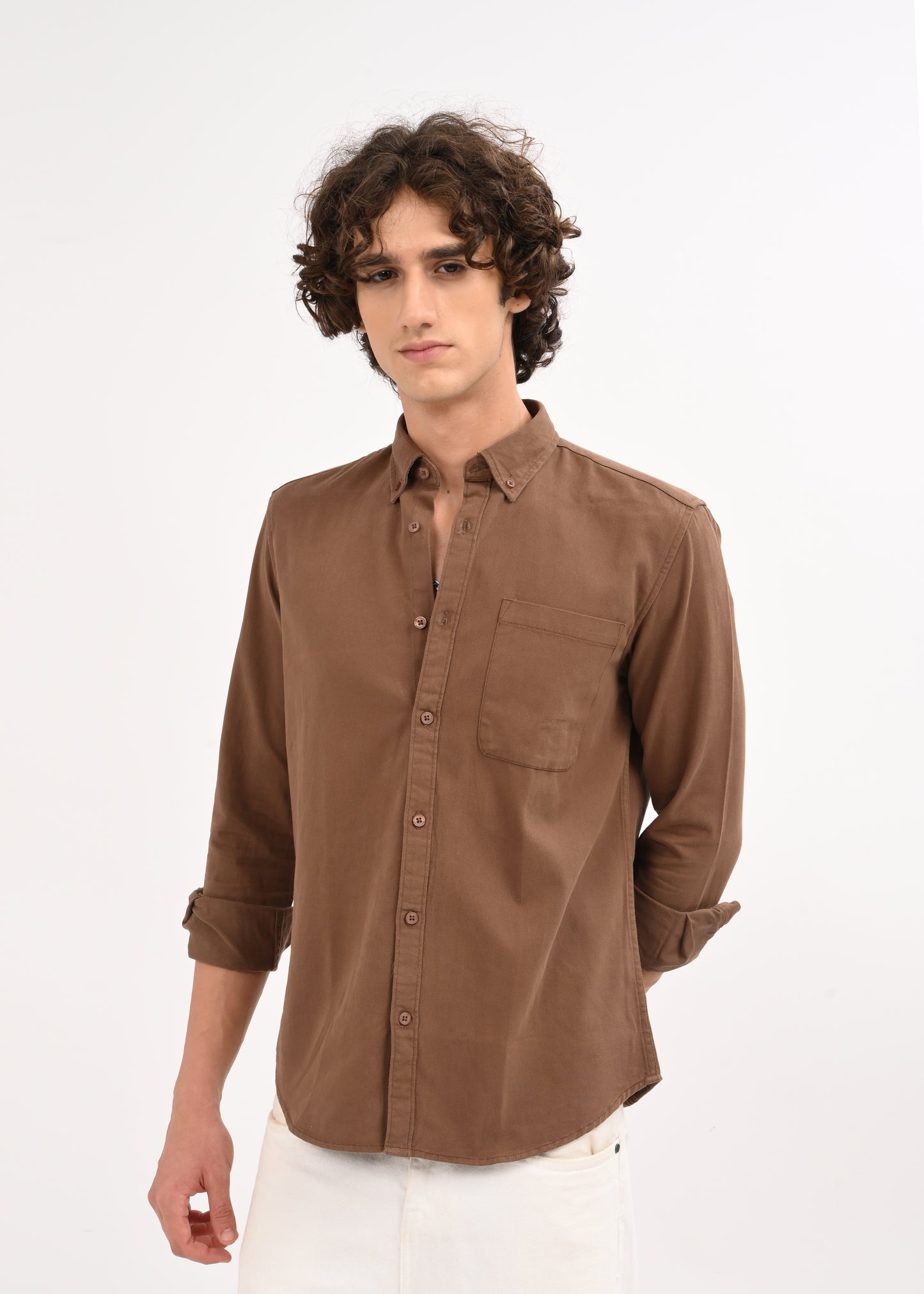 Everyday Essential Solid Shirt Brown