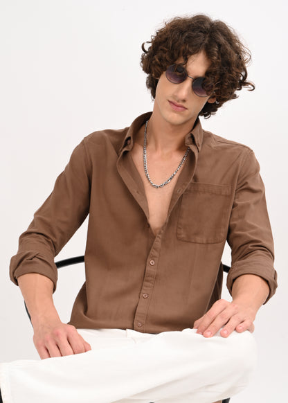 Everyday Essential Solid Shirt Brown