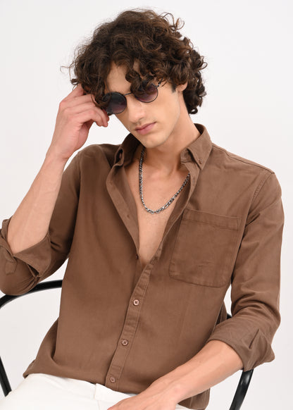 Everyday Essential Solid Shirt Brown