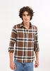Herringbone Check Shirt Brown