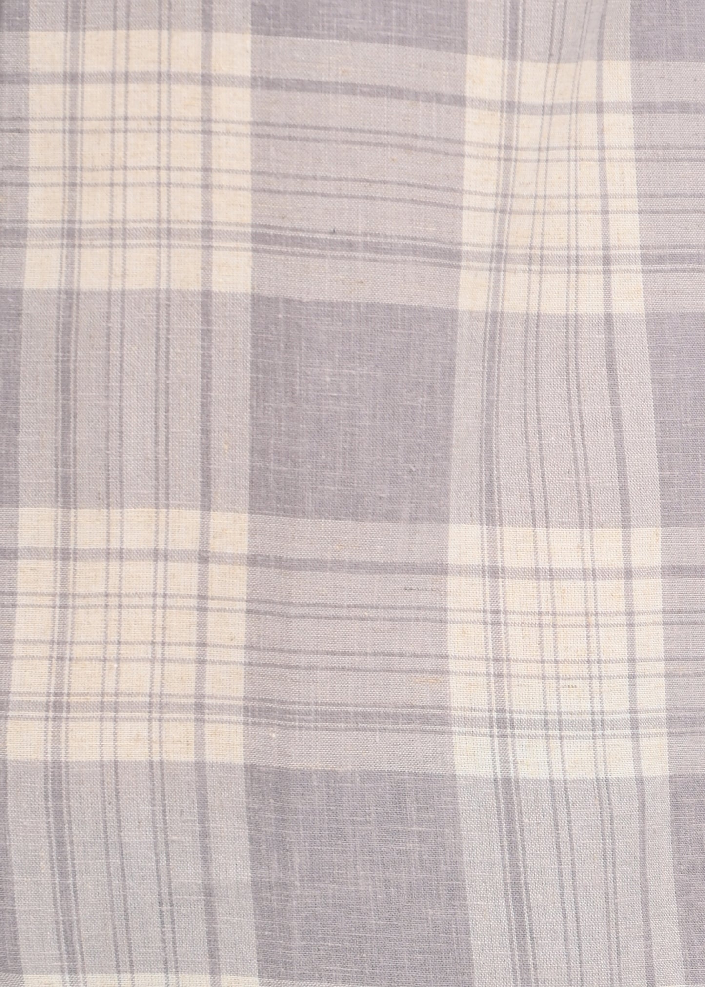 Linen-Cotton Check Shirt Grey