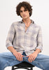 Linen Check Shirt Grey