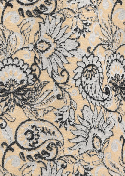 Floral Printed Self-Jacquard Shirt Cream