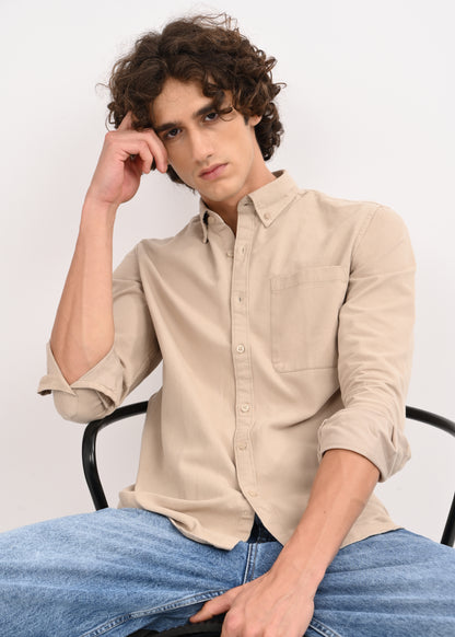 Everyday Essential Solid Shirt Beige