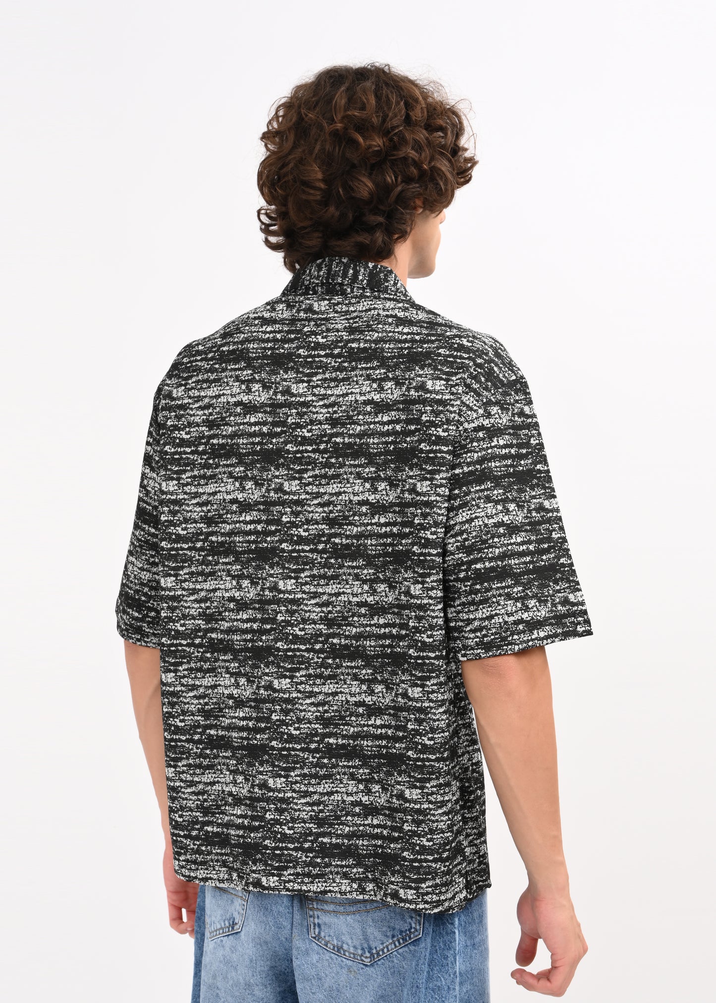Cuban Collar Knitted Shirt Black