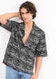 Cuban Collar Knitted Shirt Black